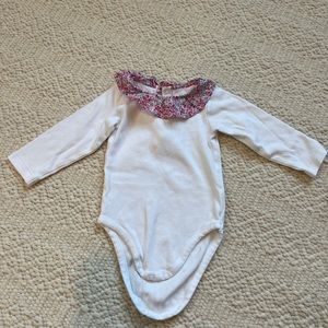 White Jacadi long sleeve body suit (12M)